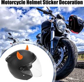 img 3 attached to Motoforti 2Pcs Bull Horn Style Roof Top Stickers Car Front Rear Bumper Decoration Anti Collision Decals W/Suction Cup For Car Fender Motorcycle Helmet Orange