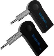 🔌 [2-pack] boost+ portable bluetooth receiver - wireless music streaming, handsfree calls, dual device connectivity - for car, home stereo, headphones, speakers - black (osa) logo