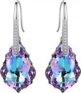 elegant 925 sterling silver cz baroque drop hook earrings with swarovski crystals logo