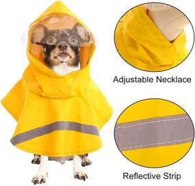 img 2 attached to LETSQK Reflective Dog Raincoat with Pocket - Rain Poncho Slicker Jacket for Dogs of All Sizes