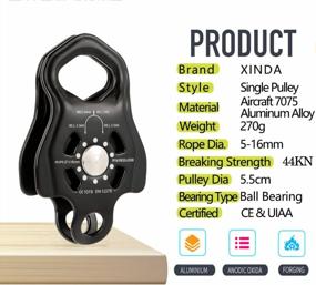 img 3 attached to 38KN Pro Pulley UIAA Certified With Ball Bearing, Prusik Minding For Climbing, Rescue, Lifting, Hitch Tending And Zipline - XINDA Side Plates Swing Pulley