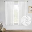 set of 2 panels dwcn white faux linen sheer curtains - 60 x 54 inches long, rod pocket textured semi-voile window curtains for bedroom and living room logo