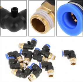 img 2 attached to 10Pcs Pneumatic Elbow Quick Connector Air Fittings Adapter Push-To-Connect Tube 8Mm G1/4 Threaded Set
