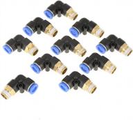 10pcs pneumatic elbow quick connector air fittings adapter push-to-connect tube 8mm g1/4 threaded set logo