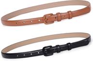 👗 chic and sleek skinny leather buckle whippy inches belts: must-have women's accessories logo