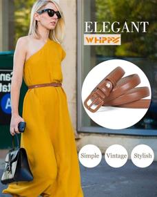 img 2 attached to 👗 Chic and Sleek Skinny Leather Buckle WHIPPY Inches Belts: Must-Have Women's Accessories