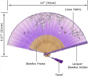 img 3 attached to Stay Cool And Fashionable With OMyTea'S "Sakura Love" Folding Hand Held Fan - Perfect For Weddings, Parties, And Church Events In Gorgeous Purple