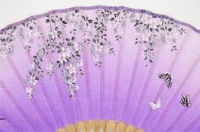 img 2 attached to Stay Cool And Fashionable With OMyTea'S "Sakura Love" Folding Hand Held Fan - Perfect For Weddings, Parties, And Church Events In Gorgeous Purple