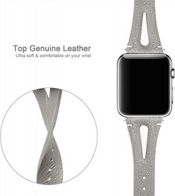 img 1 attached to Stylish And Comfortable Secbolt Leather Bands For Apple Watch 38Mm 40Mm 41Mm Series 8 7 6 5 4 3 2 1, Slim Strap With Breathable Holes - Women'S Replacement Wristband