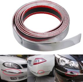 img 2 attached to OTOLIMAN 25Mm X 5Metre (1Inchx16Feet) Weight:2 Lb Car Chrome Moulding Trim Strip Decoration Tape Sticky - Bumper Door Guard Protection