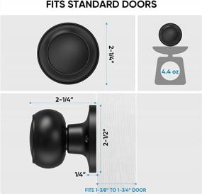 img 2 attached to TICONN Black Ball Door Knob - Round Matte Handle Lock For Interior Doors Of Bedroom, Bathroom & Closet (Dummy With Screws Outside, 1 Pack)