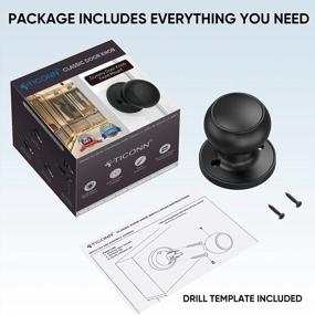 img 1 attached to TICONN Black Ball Door Knob - Round Matte Handle Lock For Interior Doors Of Bedroom, Bathroom & Closet (Dummy With Screws Outside, 1 Pack)