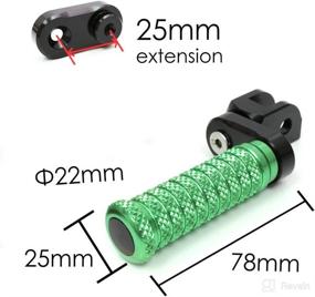 img 2 attached to MC MOTOPARTS POLE Green CNC 25Mm Extension Riser Front Foot Pegs Compatible With YZF R6 2017-2021 17 18 19 20 21