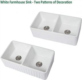 img 1 attached to Sarlai 33In Double Bowl 50/50 White Porcelain Ceramic Fireclay Farmhouse Kitchen Sink Apron Front