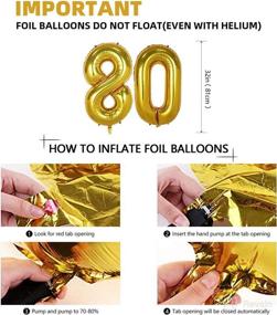 img 2 attached to Trgowaul 80th Birthday Party Decorations Kit - Gold Glittery Cheers to 80 Years Banner, Pom Poms, Sparkling Hanging Swirls, Gold Number Balloon, and Confetti Balloons - Perfect 80th Birthday Decorations and Party Supplies