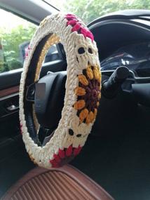 img 1 attached to YDM Steering Wheel Crochet Sunflower