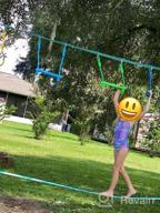 img 1 attached to 2X50Ft Ninja Warrior Obstacle Course For Kids - 9 Slackline Accessories, Climbing Swing & More! review by Agustin Conner