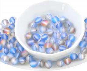 img 1 attached to 100Pcs Blue Matte Crystal Mermaid Glass Beads With 8Mm Hole For DIY Jewelry Making