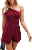 stay chic this summer with qegartop's dressy one-shoulder romper shorts jumpsuits for women logo