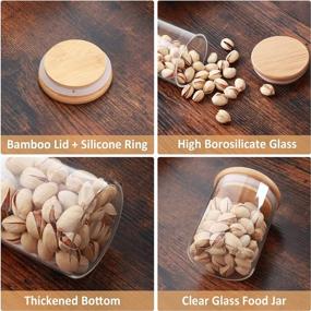 img 2 attached to 15 Piece SOLEDI 6 OZ Glass Spice Jars With Bamboo Lids, Labels & Storage Containers - Ideal Kitchen Pantry Candy Jar For Seasonings And Other Ingredients.