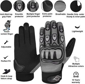 img 3 attached to ALPHA CYCLE GEAR MOTO SPORTS GLOVES (BLACK/GRAY Motorcycle & Powersports