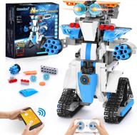 stem robot building kit for kids ages 8-12: remote app controlled educational birthday gifts (358 pieces) logo