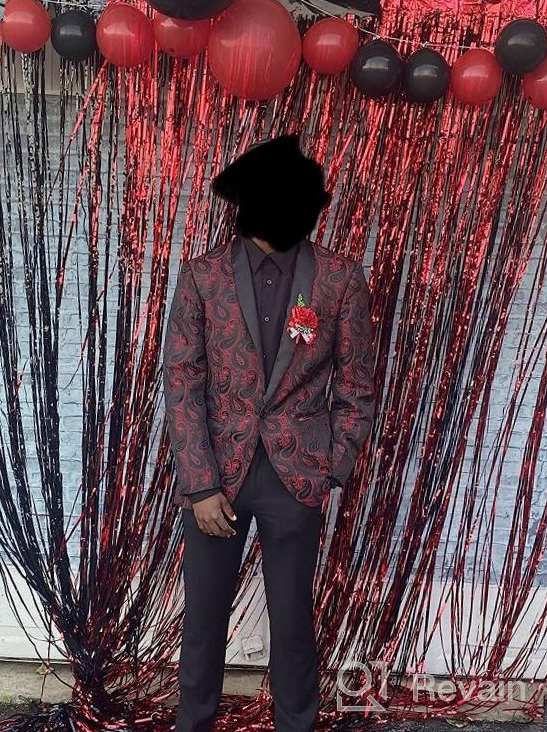 img 1 attached to COOFANDY Mens Floral Tuxedo Jacket Paisley Shawl Lapel Suit Blazer Jacket For Dinner,Prom,Wedding review by Luckie Coonrod