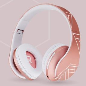 img 3 attached to PowerLocus Wireless Over-Ear Bluetooth Headphones, Foldable Stereo Headsets With Built-In Mic, Micro SD/TF, FM For IPhone/Samsung/IPad/PC (Rose Gold)