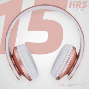 img 1 attached to PowerLocus Wireless Over-Ear Bluetooth Headphones, Foldable Stereo Headsets With Built-In Mic, Micro SD/TF, FM For IPhone/Samsung/IPad/PC (Rose Gold)