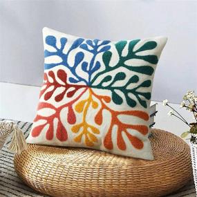 img 4 attached to 18X18 Soft Tufted Colorful Pillow Covers - Merrycolor Boho Abstract Matisse Throw Pillows For Modern Boho Aesthetic Decor