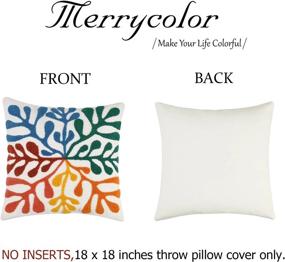 img 1 attached to 18X18 Soft Tufted Colorful Pillow Covers - Merrycolor Boho Abstract Matisse Throw Pillows For Modern Boho Aesthetic Decor