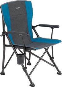 img 1 attached to Портативный стул для кемпинга Yolafe с мягкими подлокотниками, высокой опорой для спины и грузоподъемностью 300 фунтов - сверхпрочный складной стул для лужайки с сумкой для переноски для приключений на открытом воздухе