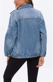 img 4 attached to Jacket Women Oversized Trucker Washed Women's Clothing at Coats, Jackets & Vests