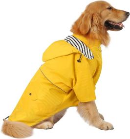 img 4 attached to 🐶 Stay Dry in Style: HDE Double Layer Zip Rain Jacket with Hood for Dogs