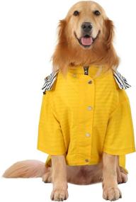 img 3 attached to 🐶 Stay Dry in Style: HDE Double Layer Zip Rain Jacket with Hood for Dogs