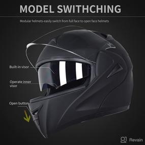 img 3 attached to 🏍️ CHCYCLE Motorcycle Modular Full Face Helmets Flip up: Versatile Protective Gear for Men and Women - DOT Approved