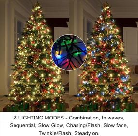img 3 attached to 200 светодиодных 72,2-футовых рождественских огней - 8 режимов уличной гирлянды для украшения дома, праздничного освещения деревьев и сада