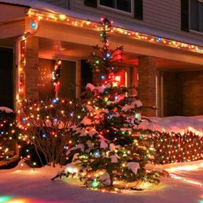 img 1 attached to 200 светодиодных 72,2-футовых рождественских огней - 8 режимов уличной гирлянды для украшения дома, праздничного освещения деревьев и сада