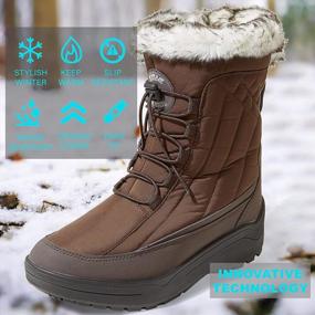 img 2 attached to Stay Warm And Stylish With DailyShoes Women'S 2-Tone Knee High Cowboy Snow Boots