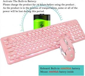 img 2 attached to Onlywe Rechargeable Keyboard and Mouse: 2.4G Wireless Backlit Gaming Combo for Windows, MAC, and Linux - Pink Punk+White