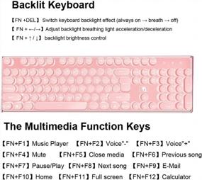 img 1 attached to Onlywe Rechargeable Keyboard and Mouse: 2.4G Wireless Backlit Gaming Combo for Windows, MAC, and Linux - Pink Punk+White