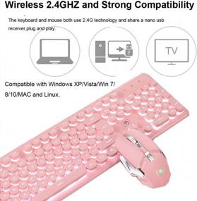 img 3 attached to Onlywe Rechargeable Keyboard and Mouse: 2.4G Wireless Backlit Gaming Combo for Windows, MAC, and Linux - Pink Punk+White