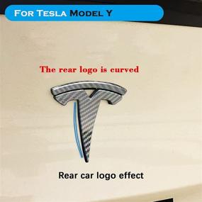 img 1 attached to YHCDSEA Model Y Steering Wheel/Front Trunk/Rear Trunk Logo Sticker Cover Emblem Badge Decals 3PCS/Set For Tesla Model Y Accessories (Glossy Carbon Fiber Pattern)