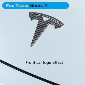 img 3 attached to YHCDSEA Model Y Steering Wheel/Front Trunk/Rear Trunk Logo Sticker Cover Emblem Badge Decals 3PCS/Set For Tesla Model Y Accessories (Glossy Carbon Fiber Pattern)