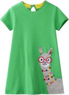 cute cartoon baby dinosaur dress for girls - short sleeve cotton summer casual dress by lnkxrty logo