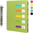 organize your notes with kesoto 5-subject spiral notebook - a5 wide ruled journal with divider tabs, 240 pages in a green hardcover logo