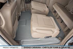 img 3 attached to 🚗 MAXLINER Grey Floor Mats for 2008-2018 Dodge Grand Caravan / Chrysler Town & Country with 2nd and 3rd Row Stow'n Go Seats: Durable Liner Protection