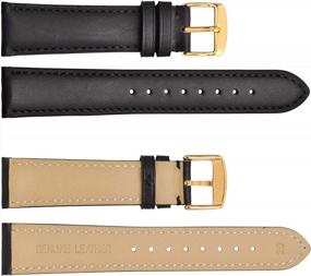 img 3 attached to WOCCI Genuine Leather Watch Bands With Gold-Tone Stainless Steel Buckle - Replacement Strap In Multiple Sizes (14Mm-24Mm) For Vintage Style Watches