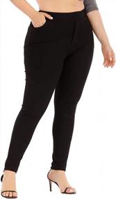 img 1 attached to Women'S Plus Size Work Casual High Waisted Skinny Pull-On Pants With Pockets