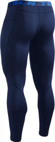 img 3 attached to Men'S Thermal Compression Pants - TSLA 1 Or 2 Pack, Athletic Sports Leggings And Running Tights, Winter Base Layer Bottoms For Active Performance